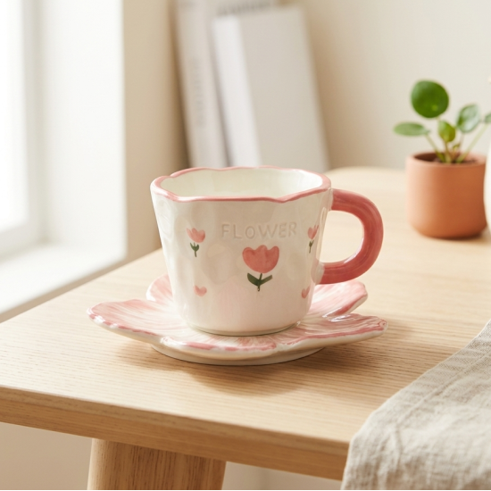 Porcelain Mug & Saucer